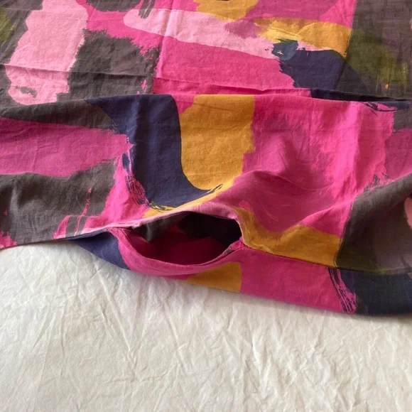 KAKTUS Plus Made In Italy Linen Brush Stroke Dress - Picture 6 of 15